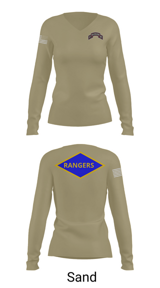 Womens Long Sleeve Vneck Shirt, 5th Rangers, , Teamtime, Team time, sublimation, custom sports apparel, team uniforms, spirit wear, spiritwear, sports uniforms, custom shirts, team store, custom team store, fundraiser sports, apparel fundraiser