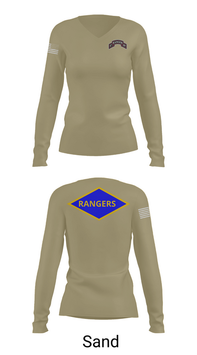 5th Rangers 1510549 Women's Long Sleeve V-neck Shirt - 97