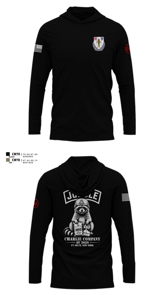 Long Sleeve hooded sunshirt, 1/182 1st Platoon, National Guard, Teamtime, Team time, sublimation, custom sports apparel, team uniforms, spirit wear, spiritwear, sports uniforms, custom shirts, team store, custom team store, fundraiser sports, apparel fundraiser