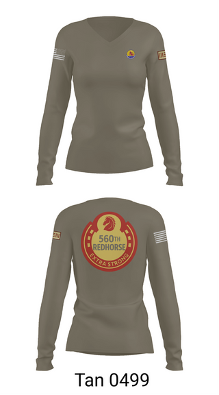Womens Long Sleeve Vneck Shirt, 560th Redhorse Unit, , Teamtime, Team time, sublimation, custom sports apparel, team uniforms, spirit wear, spiritwear, sports uniforms, custom shirts, team store, custom team store, fundraiser sports, apparel fundraiser