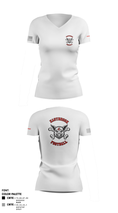 Eastbrook Football 93243823 Women's Short Sleeve V-neck Shirt - 4