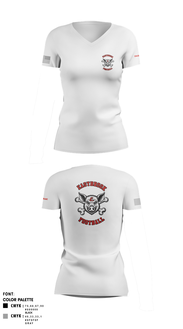 Womens Short Sleeve Vneck Shirt, Eastbrook Football, Army, Teamtime, Team time, sublimation, custom sports apparel, team uniforms, spirit wear, spiritwear, sports uniforms, custom shirts, team store, custom team store, fundraiser sports, apparel fundraiser