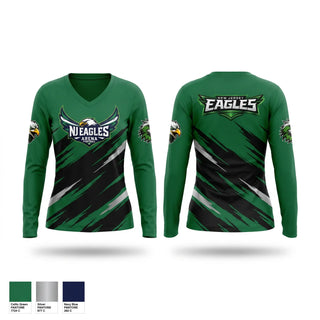 Womens Long Sleeve Vneck Shirt, New Jersey Eagles, , Teamtime, Team time, sublimation, custom sports apparel, team uniforms, spirit wear, spiritwear, sports uniforms, custom shirts, team store, custom team store, fundraiser sports, apparel fundraiser
