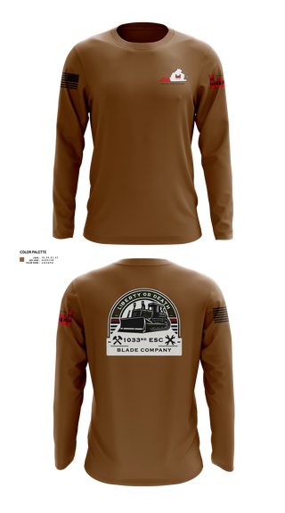Long Sleeve Performance Shirt, 1033rd Engineer Support Company, National Guard, Teamtime, Team time, sublimation, custom sports apparel, team uniforms, spirit wear, spiritwear, sports uniforms, custom shirts, team store, custom team store, fundraiser sports, apparel fundraiser