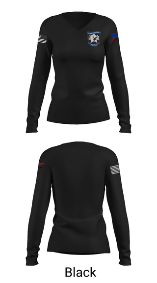 Womens Long Sleeve Vneck Shirt, Desperados, , Teamtime, Team time, sublimation, custom sports apparel, team uniforms, spirit wear, spiritwear, sports uniforms, custom shirts, team store, custom team store, fundraiser sports, apparel fundraiser