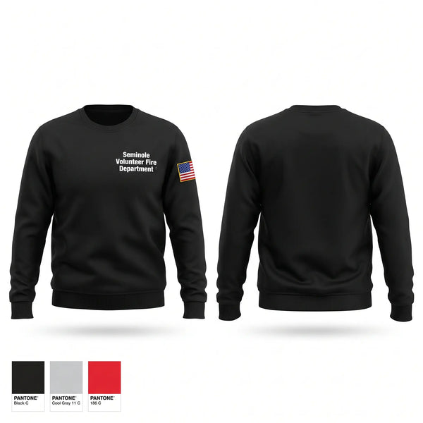 Crew Neck Sweatshirt, Seminole Volunteer Fire Department, Fire Department, Teamtime, Team time, sublimation, custom sports apparel, team uniforms, spirit wear, spiritwear, sports uniforms, custom shirts, team store, custom team store, fundraiser sports, apparel fundraiser