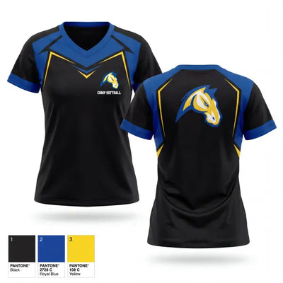 Chicopee Comp Softball 13446183 Women's Short Sleeve V-neck Shirt - 1
