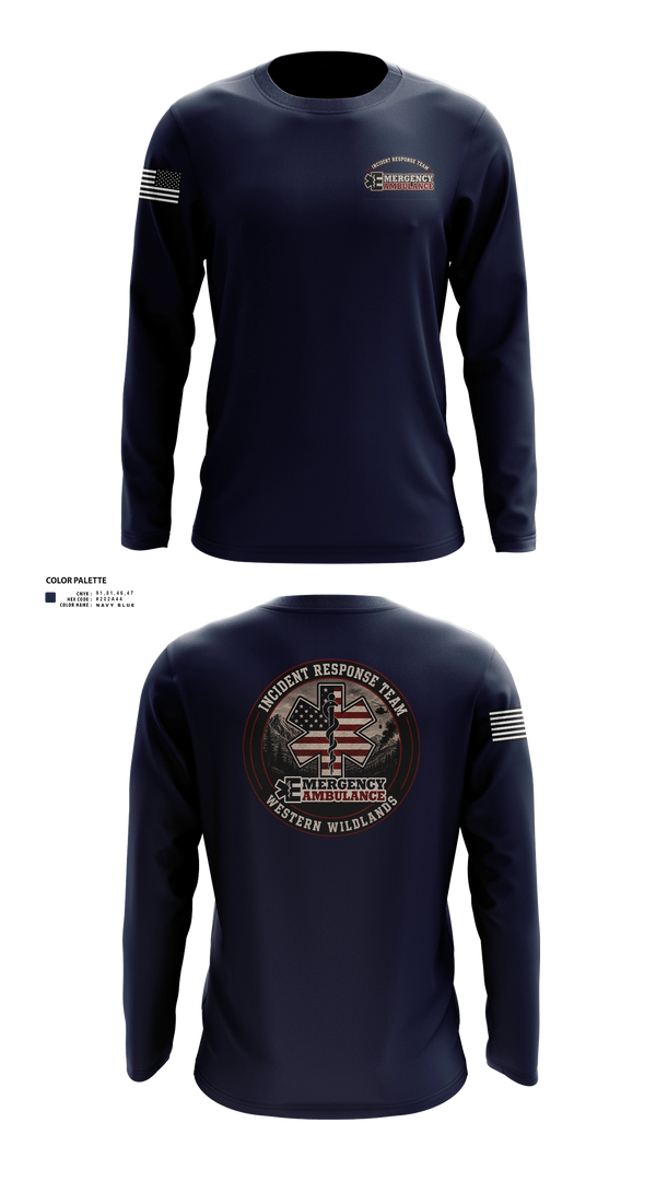 Long Sleeve Performance Shirt, Emergency Ambulance Service, EMS/EMT, Teamtime, Team time, sublimation, custom sports apparel, team uniforms, spirit wear, spiritwear, sports uniforms, custom shirts, team store, custom team store, fundraiser sports, apparel fundraiser