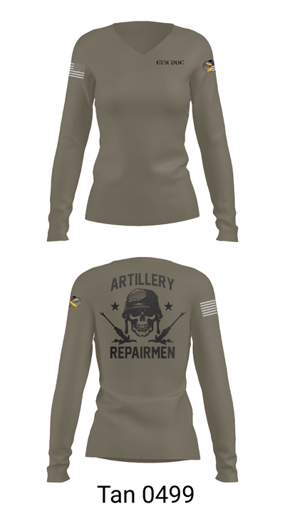ARMT 1-320th Field Artillery 75505758 Women's Long Sleeve V-neck Shirt - 77