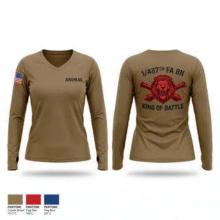 Womens Long Sleeve Vneck Shirt, Animal, Army, Teamtime, Team time, sublimation, custom sports apparel, team uniforms, spirit wear, spiritwear, sports uniforms, custom shirts, team store, custom team store, fundraiser sports, apparel fundraiser