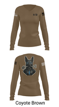 Willoughby K9 40647352 Women's Long Sleeve V-neck Shirt - 16
