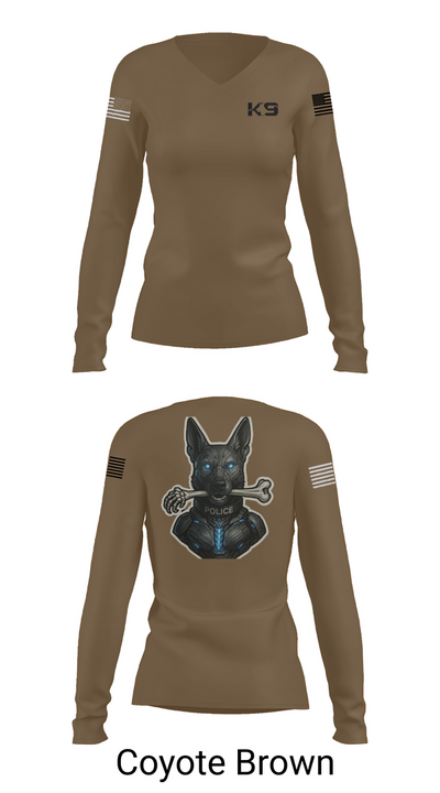 Willoughby K9 40647352 Women's Long Sleeve V-neck Shirt - 16