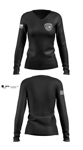 Womens Long Sleeve Vneck Shirt, Youngsville Police Department, Police, Teamtime, Team time, sublimation, custom sports apparel, team uniforms, spirit wear, spiritwear, sports uniforms, custom shirts, team store, custom team store, fundraiser sports, apparel fundraiser