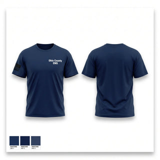 Old School Cotton Feel Shirt, Ohio County EMS, EMS/EMT, Teamtime, Team time, sublimation, custom sports apparel, team uniforms, spirit wear, spiritwear, sports uniforms, custom shirts, team store, custom team store, fundraiser sports, apparel fundraiser