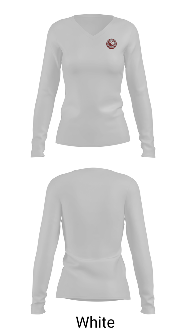 Womens Long Sleeve Vneck Shirt, Florence Chapel Middle School Basketball, Men's Basketball, Teamtime, Team time, sublimation, custom sports apparel, team uniforms, spirit wear, spiritwear, sports uniforms, custom shirts, team store, custom team store, fundraiser sports, apparel fundraiser