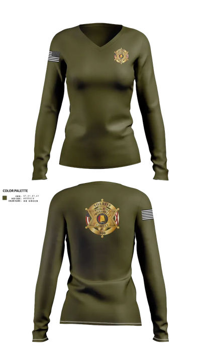 Marshall county sheriffs office 47865193 Women's Long Sleeve V-neck Shirt - 23