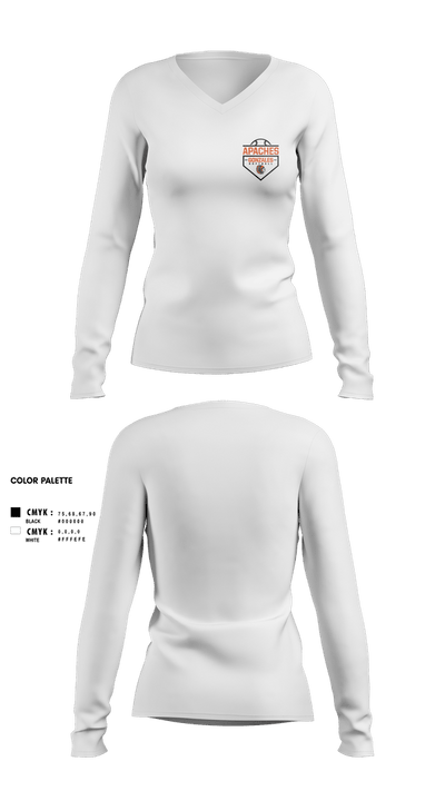 Gonzales High School Softball 86038121 Women's Long Sleeve V-neck Shirt - 3