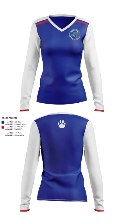 Curlew High School Volleyball 26335411 Women's Long Sleeve V-neck Shirt - 21