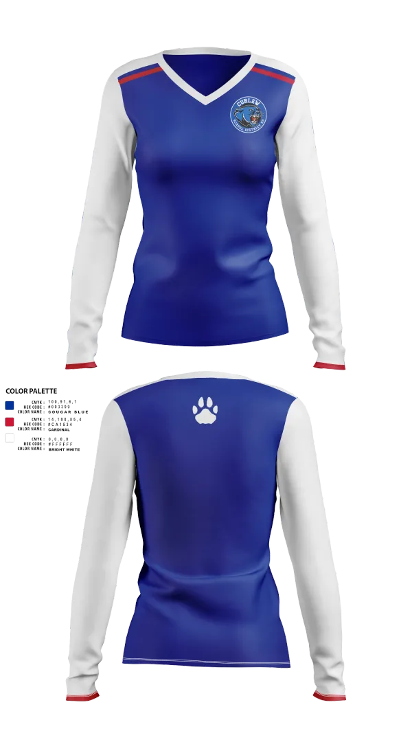 Womens Long Sleeve Vneck Shirt, Curlew High School Volleyball, Women's Volleyball, Teamtime, Team time, sublimation, custom sports apparel, team uniforms, spirit wear, spiritwear, sports uniforms, custom shirts, team store, custom team store, fundraiser sports, apparel fundraiser