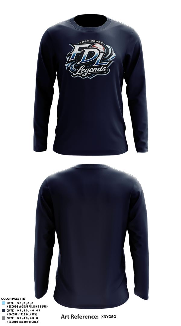 Long Sleeve Performance Shirt, Fort Dodge Legends, Baseball, Teamtime, Team time, sublimation, custom sports apparel, team uniforms, spirit wear, spiritwear, sports uniforms, custom shirts, team store, custom team store, fundraiser sports, apparel fundraiser