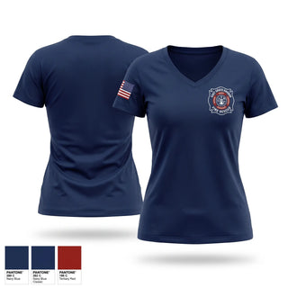 Womens Short Sleeve Vneck Shirt, East Grays Harbor Fire Rescue, Fire Department, Teamtime, Team time, sublimation, custom sports apparel, team uniforms, spirit wear, spiritwear, sports uniforms, custom shirts, team store, custom team store, fundraiser sports, apparel fundraiser