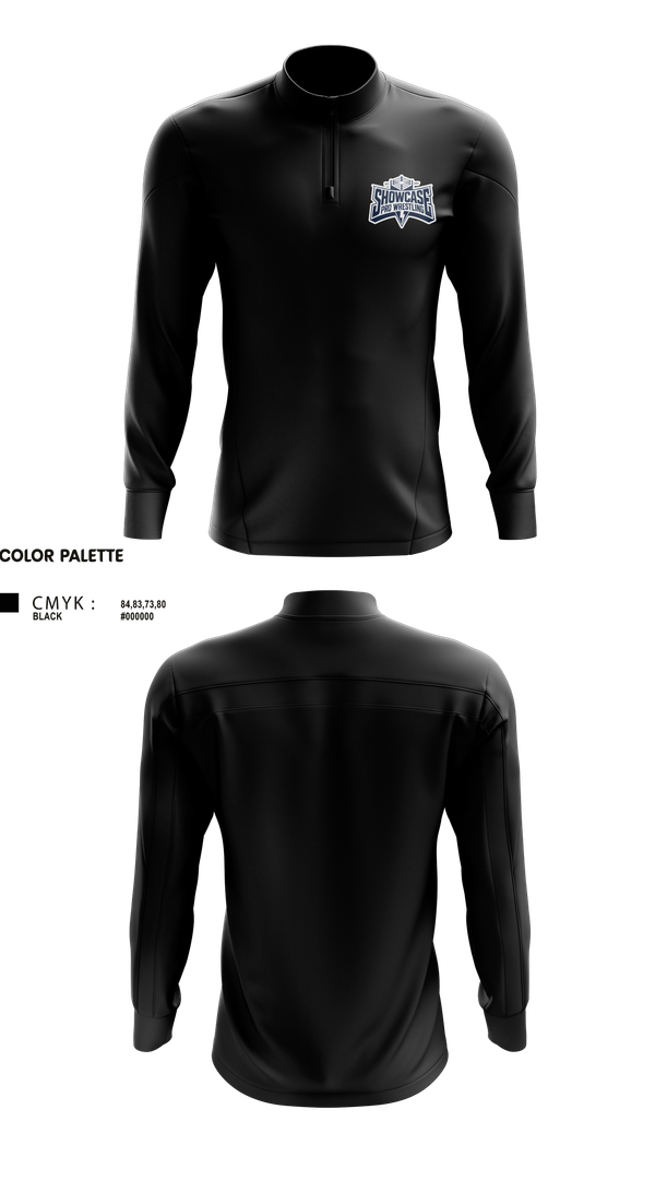 Quarter Zip Jacket, Showcase Pro Wrestling, Wrestling, Teamtime, Team time, sublimation, custom sports apparel, team uniforms, spirit wear, spiritwear, sports uniforms, custom shirts, team store, custom team store, fundraiser sports, apparel fundraiser