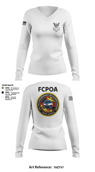 Women's Long Sleeve Vneck Shirt, NMRTC-PH FCPOA, Navy, Teamtime, Team time, sublimation, custom sports apparel, team uniforms, spirit wear, spiritwear, sports uniforms, custom shirts, team store, custom team store, fundraiser sports, apparel fundraiser