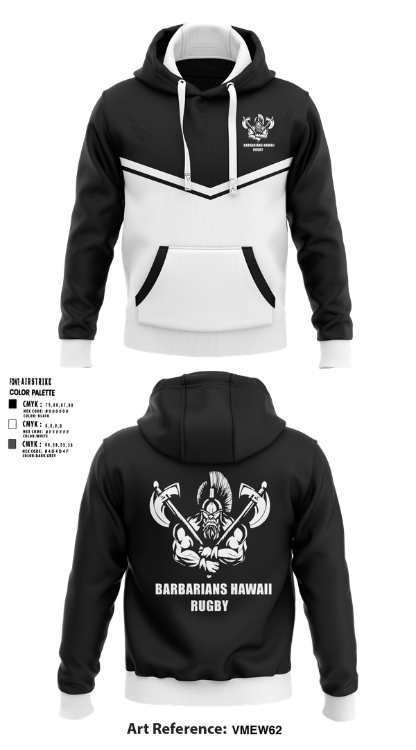 Hoodie, BARBARIANS HAWAII, Rugby, Teamtime, Team time, sublimation, custom sports apparel, team uniforms, spirit wear, spiritwear, sports uniforms, custom shirts, team store, custom team store, fundraiser sports, apparel fundraiser
