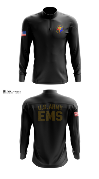 Quarter Zip Jacket, U.S. ARMY EMS, EMS/EMT, Teamtime, Team time, sublimation, custom sports apparel, team uniforms, spirit wear, spiritwear, sports uniforms, custom shirts, team store, custom team store, fundraiser sports, apparel fundraiser