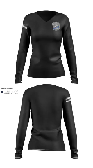 Womens Long Sleeve Vneck Shirt, Bartlesville Police Department, Police, Teamtime, Team time, sublimation, custom sports apparel, team uniforms, spirit wear, spiritwear, sports uniforms, custom shirts, team store, custom team store, fundraiser sports, apparel fundraiser