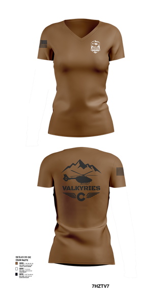 Womens Short Sleeve Vneck Shirt, D CO, 3/140th AVN, , Teamtime, Team time, sublimation, custom sports apparel, team uniforms, spirit wear, spiritwear, sports uniforms, custom shirts, team store, custom team store, fundraiser sports, apparel fundraiser