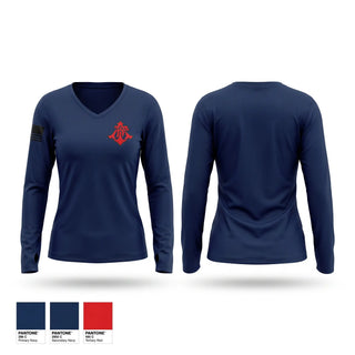 Womens Long Sleeve Vneck Shirt, Auburn, Fire Department, Teamtime, Team time, sublimation, custom sports apparel, team uniforms, spirit wear, spiritwear, sports uniforms, custom shirts, team store, custom team store, fundraiser sports, apparel fundraiser