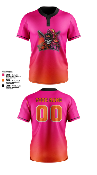 Two Button Softball Jersey, Dugout divas, Softball, Teamtime, Team time, sublimation, custom sports apparel, team uniforms, spirit wear, spiritwear, sports uniforms, custom shirts, team store, custom team store, fundraiser sports, apparel fundraiser