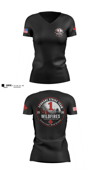 Womens Short Sleeve Vneck Shirt, American Red Cross, , Teamtime, Team time, sublimation, custom sports apparel, team uniforms, spirit wear, spiritwear, sports uniforms, custom shirts, team store, custom team store, fundraiser sports, apparel fundraiser