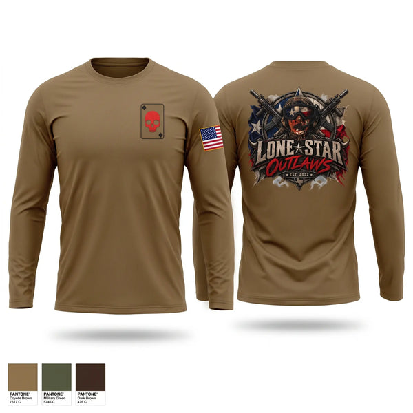 Long Sleeve Performance Shirt, Lone Star Outlaws, Army, Teamtime, Team time, sublimation, custom sports apparel, team uniforms, spirit wear, spiritwear, sports uniforms, custom shirts, team store, custom team store, fundraiser sports, apparel fundraiser