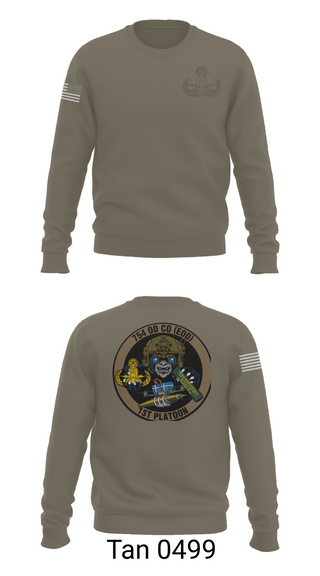 Crew Neck Sweatshirt, 1PLT 754th OD CO (EOD), Army, Teamtime, Team time, sublimation, custom sports apparel, team uniforms, spirit wear, spiritwear, sports uniforms, custom shirts, team store, custom team store, fundraiser sports, apparel fundraiser