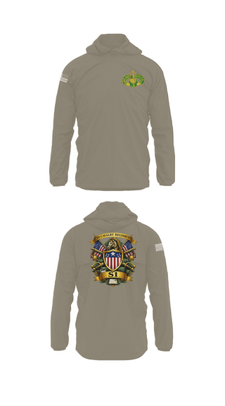 Windbreaker, 3d Regiment Cavalry, Army, Teamtime, Team time, sublimation, custom sports apparel, team uniforms, spirit wear, spiritwear, sports uniforms, custom shirts, team store, custom team store, fundraiser sports, apparel fundraiser