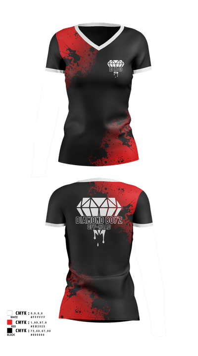 Diamond Boyz Off-Road 17111815 Women's Short Sleeve V-neck Shirt - 1