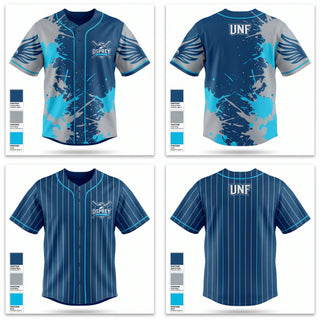 Full Button Baseball Jersey, UNF Club Baseball, Baseball, Teamtime, Team time, sublimation, custom sports apparel, team uniforms, spirit wear, spiritwear, sports uniforms, custom shirts, team store, custom team store, fundraiser sports, apparel fundraiser