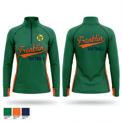 Benjamin Franklin High School Softball 66979497 Quarter Zip Jacket - 1