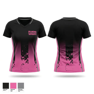 Womens Short Sleeve Vneck Shirt, BOMBERS, Baseball, Teamtime, Team time, sublimation, custom sports apparel, team uniforms, spirit wear, spiritwear, sports uniforms, custom shirts, team store, custom team store, fundraiser sports, apparel fundraiser