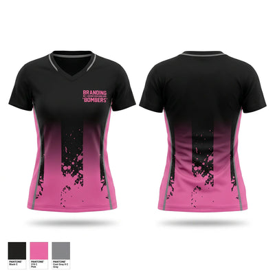 BOMBERS Women's Short Sleeve V-neck Shirt - 1