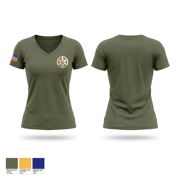 Womens Short Sleeve Vneck Shirt, Cooper County Sheriff’s Office, Police, Teamtime, Team time, sublimation, custom sports apparel, team uniforms, spirit wear, spiritwear, sports uniforms, custom shirts, team store, custom team store, fundraiser sports, apparel fundraiser