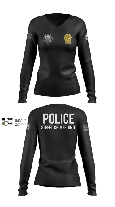 STREET CRIMES 66596550 Women's Long Sleeve V-neck Shirt - 107