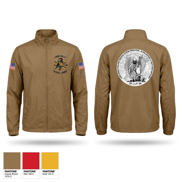 Windbreaker, A BATTERY 2-116th FAR, Army, Teamtime, Team time, sublimation, custom sports apparel, team uniforms, spirit wear, spiritwear, sports uniforms, custom shirts, team store, custom team store, fundraiser sports, apparel fundraiser