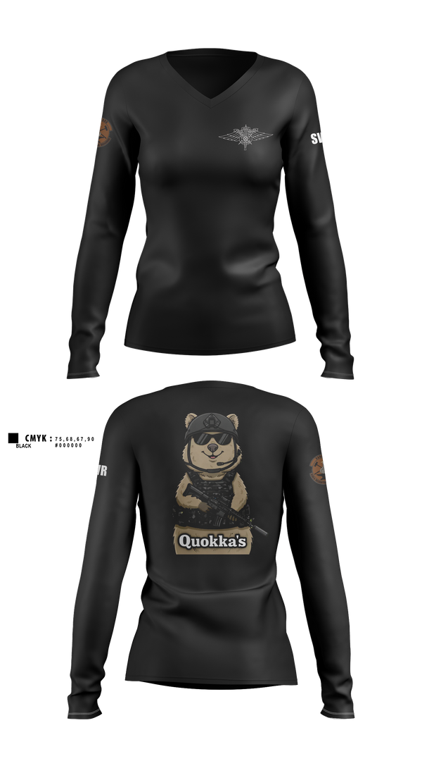 Womens Long Sleeve Vneck Shirt, Q-Flight, Air Force, Teamtime, Team time, sublimation, custom sports apparel, team uniforms, spirit wear, spiritwear, sports uniforms, custom shirts, team store, custom team store, fundraiser sports, apparel fundraiser