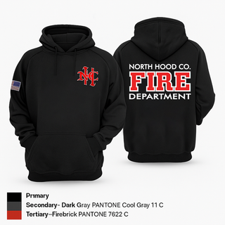Hoodie, North Hood County Volunteer Fire Department, Fire Department, Teamtime, Team time, sublimation, custom sports apparel, team uniforms, spirit wear, spiritwear, sports uniforms, custom shirts, team store, custom team store, fundraiser sports, apparel fundraiser