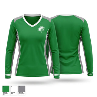 Womens Long Sleeve Vneck Shirt, Calhoun Academy, Women's Basketball, Teamtime, Team time, sublimation, custom sports apparel, team uniforms, spirit wear, spiritwear, sports uniforms, custom shirts, team store, custom team store, fundraiser sports, apparel fundraiser