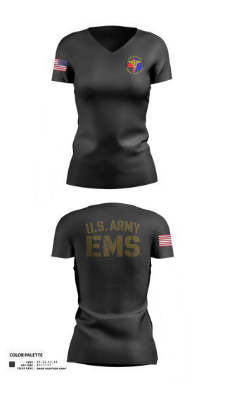 Womens Short Sleeve Vneck Shirt, U.S. ARMY EMS, EMS/EMT, Teamtime, Team time, sublimation, custom sports apparel, team uniforms, spirit wear, spiritwear, sports uniforms, custom shirts, team store, custom team store, fundraiser sports, apparel fundraiser