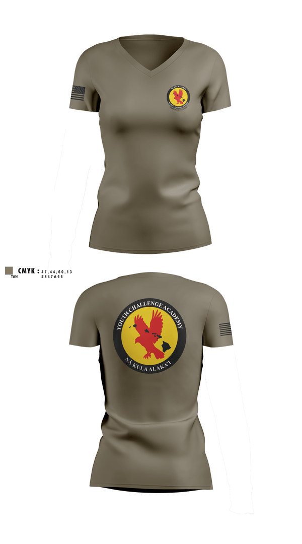 Womens Short Sleeve Vneck Shirt, Youth Challenge Academy, National Guard, Teamtime, Team time, sublimation, custom sports apparel, team uniforms, spirit wear, spiritwear, sports uniforms, custom shirts, team store, custom team store, fundraiser sports, apparel fundraiser